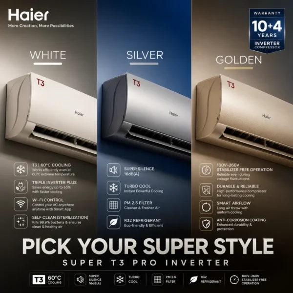 HAIER HSU-19HFS/023WDC (Silver) Super T3 Pro Inverter